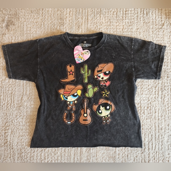 Power Puff Girls Short Sleeve Crop T Shirt - Picture 1 of 4